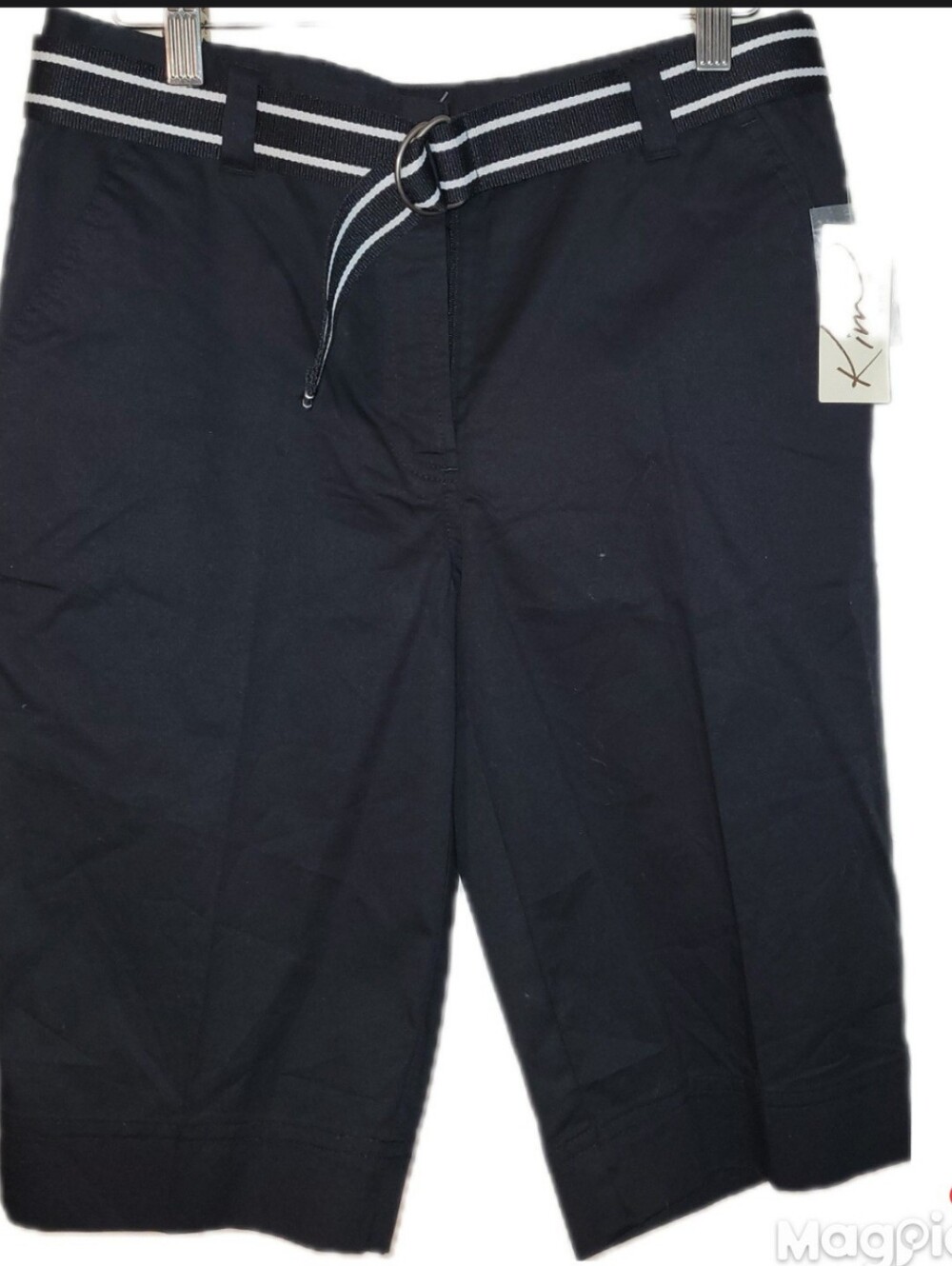 Kim Rogers 6 Petite Black Belted Bermuda Shorts NWT Cruise Wear Vacation